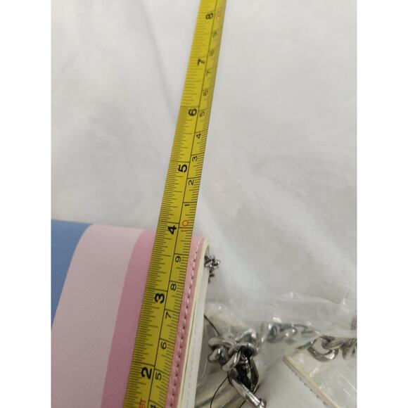 INC NWT Sibbell 2-Piece Set White Vanilla Crossbody Stripe Mini Shoulder Bag - Picture 9 of 9